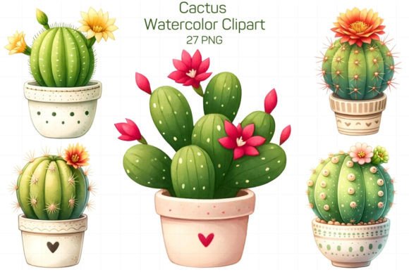 Cactus Sublimation Watercolor Clipart