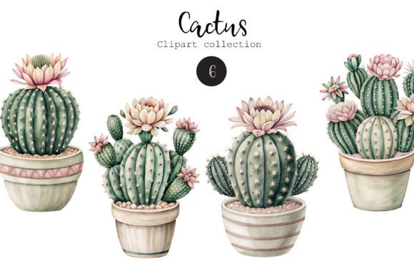 Cactus Watercolor Clipart Set: Design with Desert Charm
