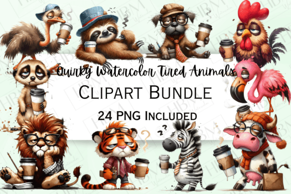 Funny Watercolor Sleepy Quirky Animals Font