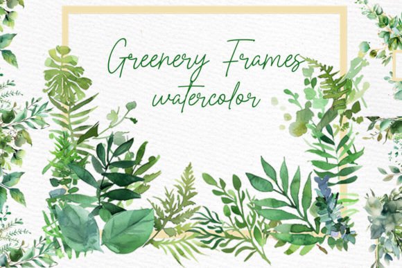 Greenery Watercolor Clipart Foliage Png for Design Projects