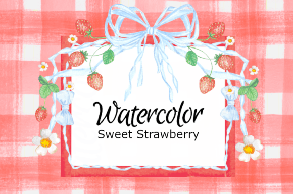 Sweet Strawberry Watercolor for Branding