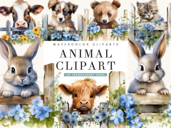 Watercolor Animal Prints Clipart Bundle for Creative Projects