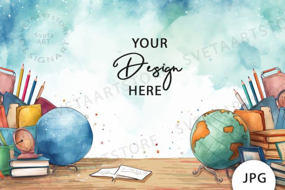 Watercolor Back to School Background for Modern Creatives