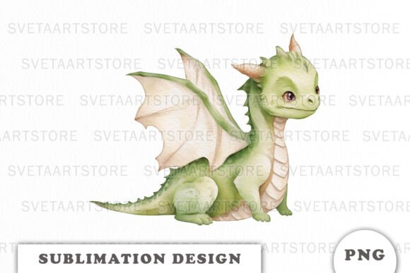 Watercolor Cute Dragon Sublimation PNG Design Guide