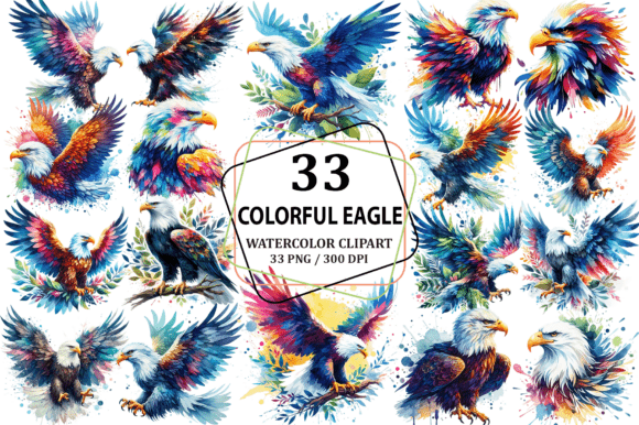 Watercolor Eagle Sublimation Clipart PNG