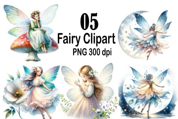 Watercolor Fairy Clipart for Creative Projects