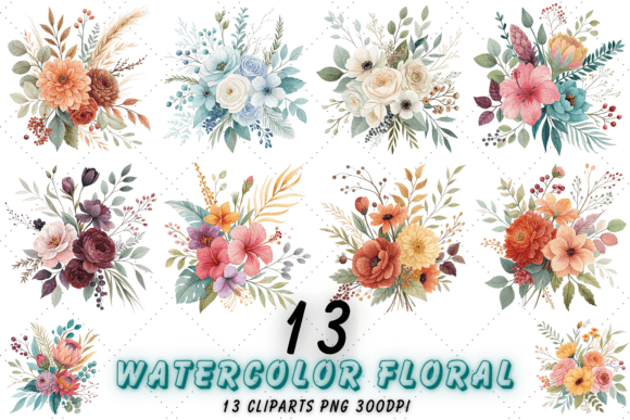 Watercolor Flower Clipart for Real Projects