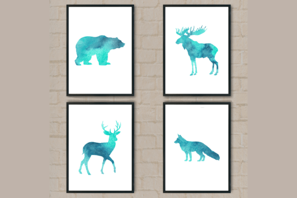 Watercolor Forest Animal Posters
