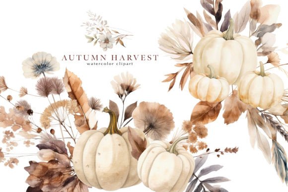 Watercolor Pumpkin Clipart Set for Authentic Branding