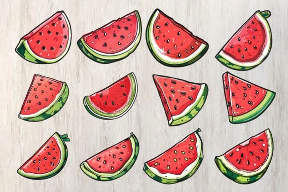 Watercolor Watermelons Clipart