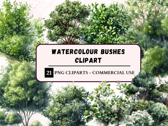 Watercolour Greenery Bushes Clipart: A Toolkit for Natural Brand Storytelling
