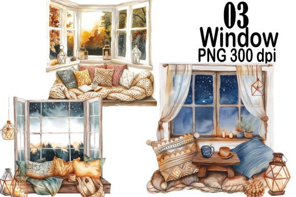 Window Watercolor Clipart: A Fresh Take on Display Typography